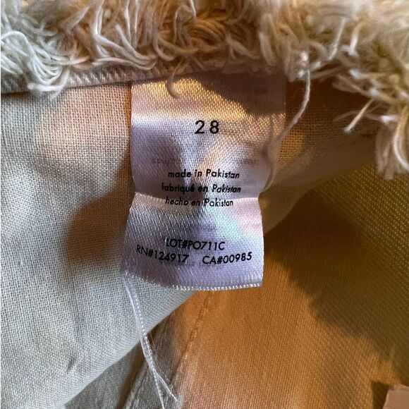 WeWoreWhat Frayed Khaki High Rise Straight Leg Pants NWT-28 - Picture 6 of 12